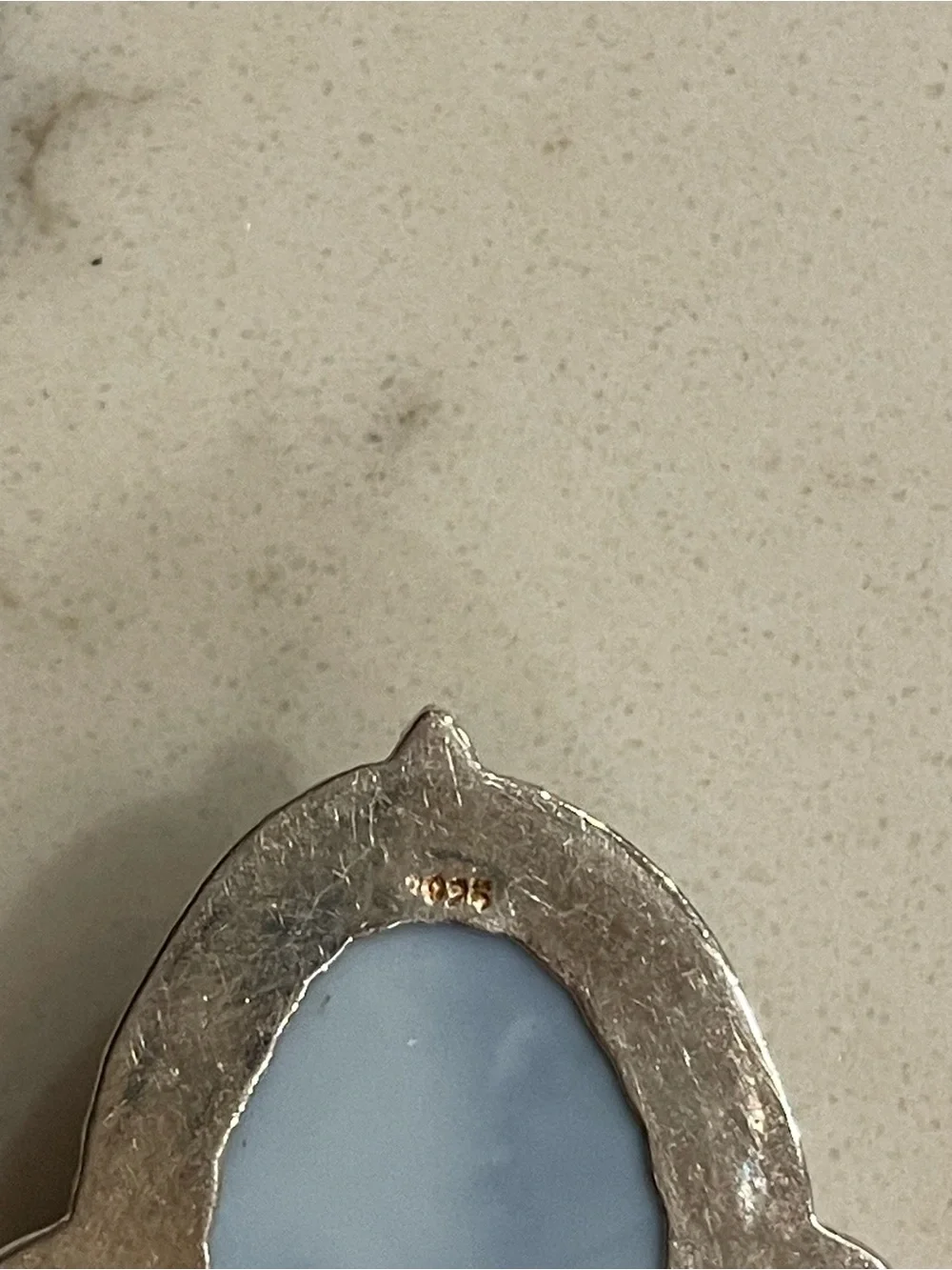 925 Sterling Silver Blue Agate Crystal pendant